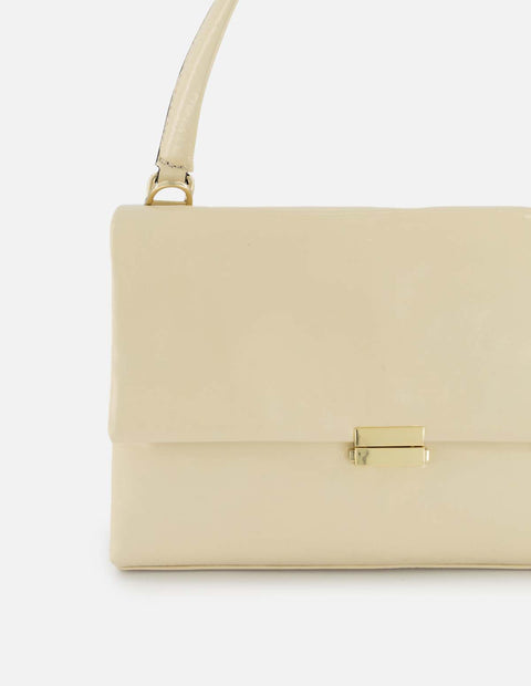 Bolso de hombro en piel color blanco para mujer