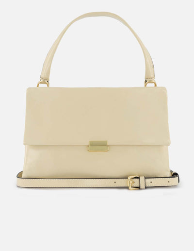 Bolso de hombro en piel color blanco para mujer