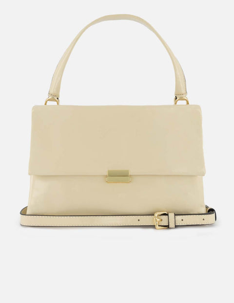 Bolso de hombro en piel color blanco para mujer