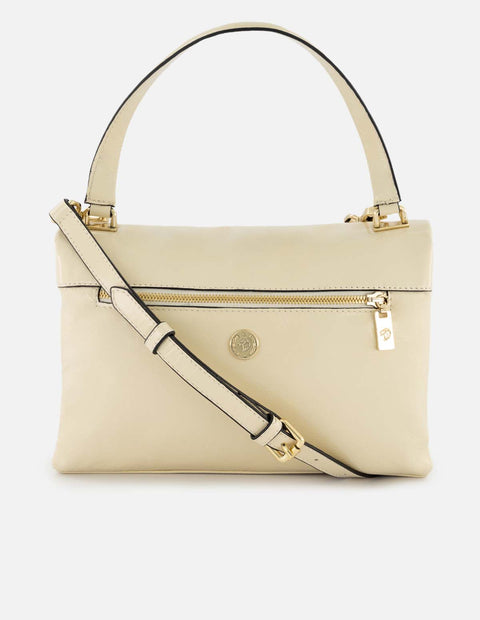 Bolso de hombro en piel color blanco para mujer