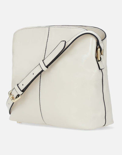 Bolso bandolera en piel charol color blanco para mujer