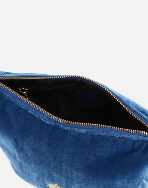 Mini bolso en terciopelo color azul para mujer