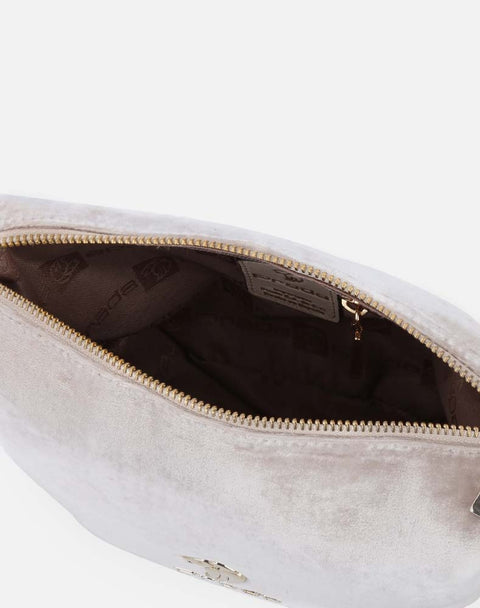 Mini bolso en terciopelo color blanco para mujer