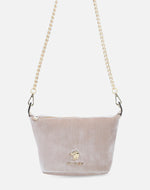 Mini bolso en terciopelo color blanco para mujer