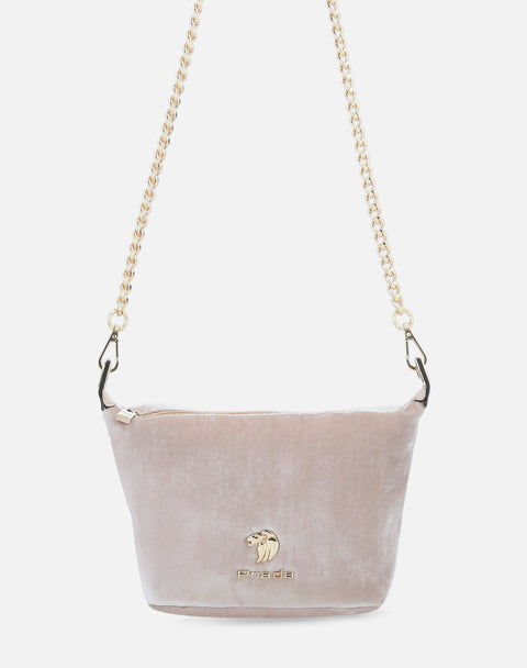 Mini bolso en terciopelo color blanco para mujer