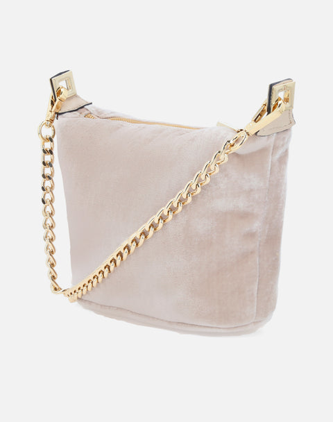Mini bolso en terciopelo color blanco para mujer