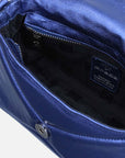 Bolso mini en color azul  piel metalizada para mujer