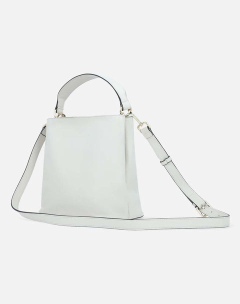 Bolso shopper en piel  blanca asa de hombro para mujer