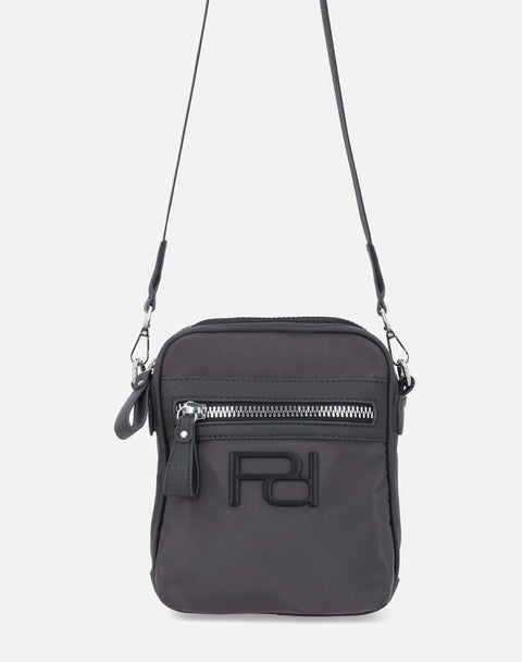 Bandolera en textil color gris para hombre