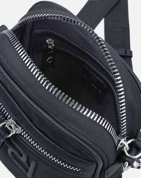 Bandolera en textil color negro para hombre