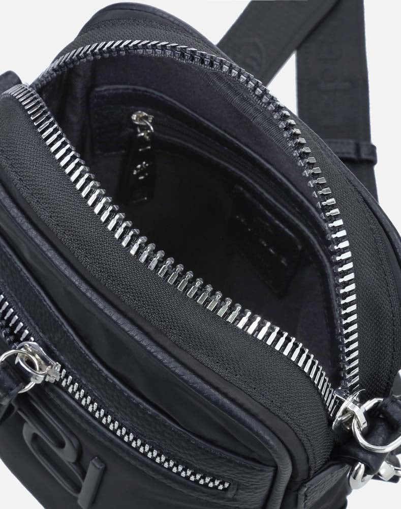 Bandolera en textil color negro para hombre