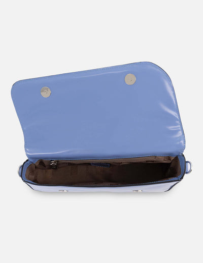 Bolso de hombro en piel florantik color azul asimétrico para mujer