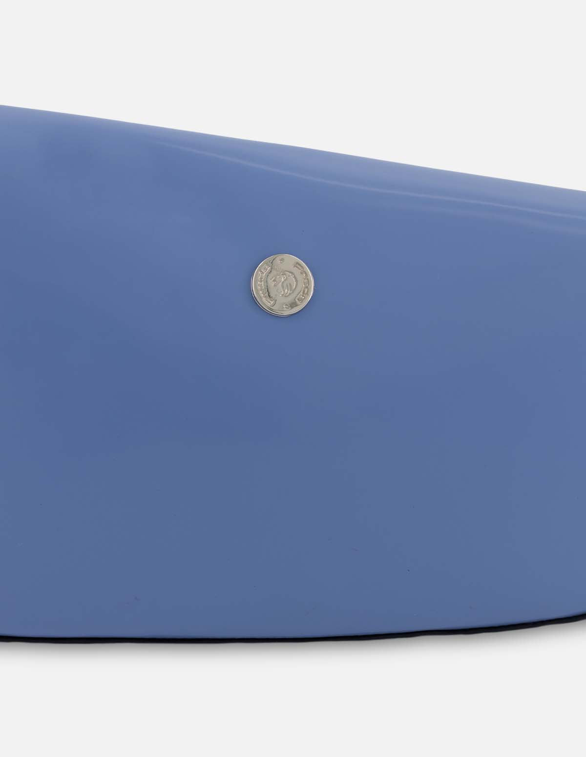 Bolso de hombro en piel florantik color azul asimétrico para mujer