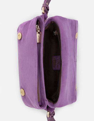Bolso bandolera de ante en color rosa para mujer