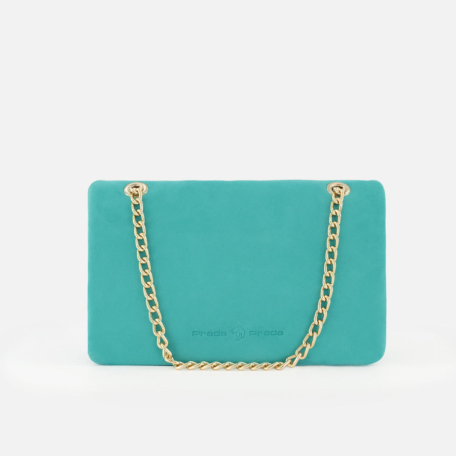 Bolso bandolera de piel ante color azul para mujer