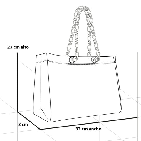Bolso shopper en piel vegana capitonada color negro para mujer