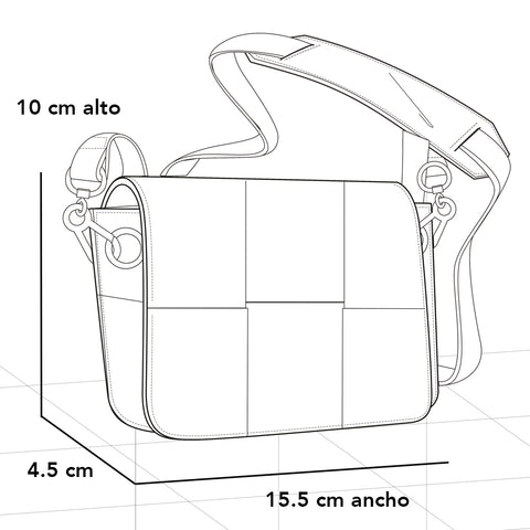 Mini bolso bandolera en piel vegana entrelazada color dorado para mujer