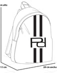 Mochila en nylon color negro con logo Pd para mujer