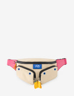 Riñonera en nylon color negro con detalles para mujer