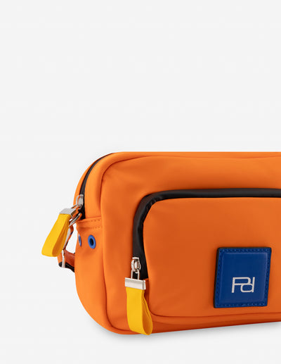 Bolso bandolera en nylon color naranja para mujer