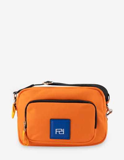 Bolso bandolera en nylon color naranja para mujer