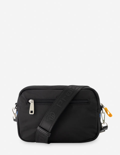 Bolso bandolera en nylon color negro para mujer