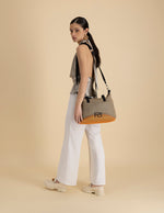 Bolso shopper en textil tipo malla para mujer
