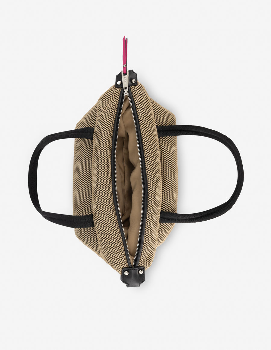 Bolso shopper en textil tipo malla para mujer