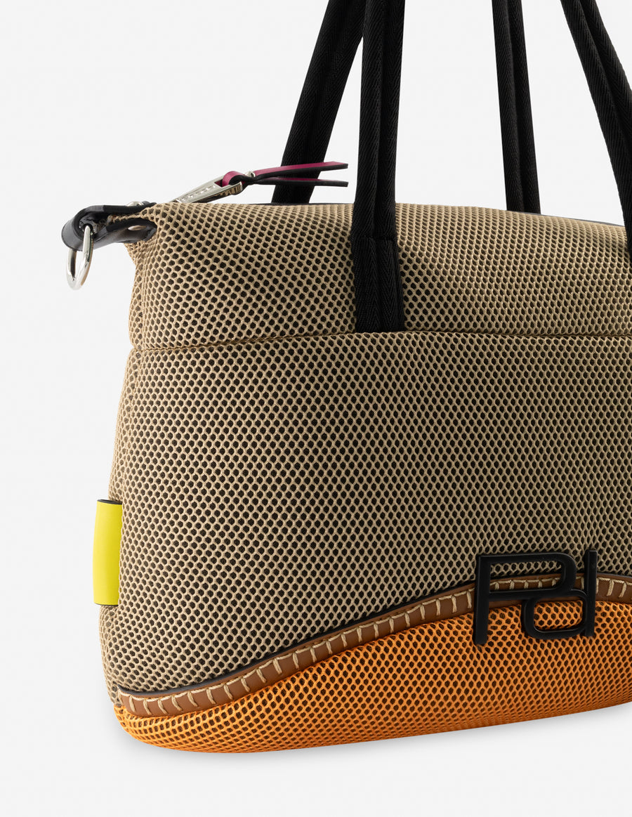 Bolso shopper en textil tipo malla para mujer