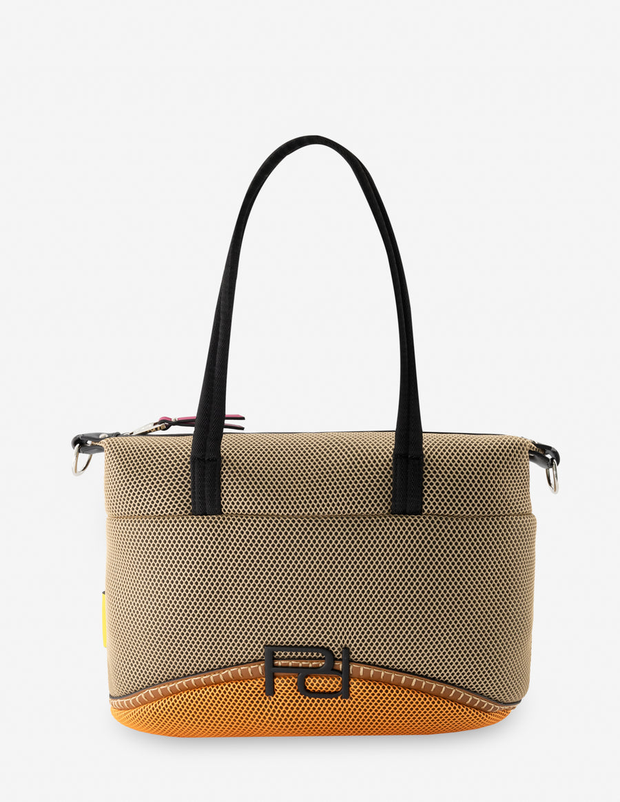 Bolso shopper en textil tipo malla para mujer