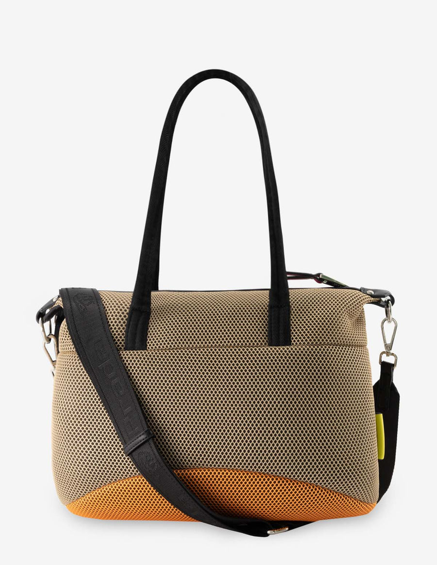 Bolso shopper en textil tipo malla para mujer