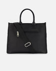 Bolso shopper de textil color negro para mujer con cierre frontal