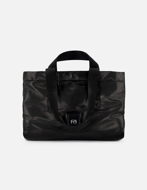 Bolso tote textil color negro para mujer
