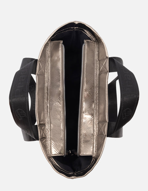 Bolso tote textil color acero para mujer