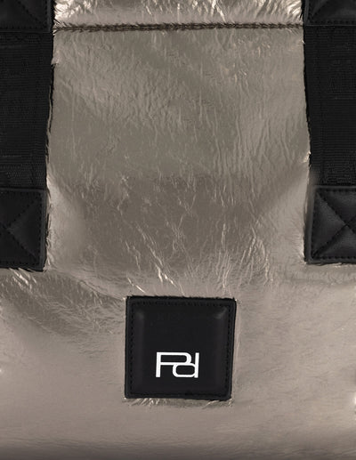 Bolso tote textil color acero para mujer