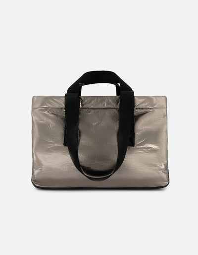 Bolso tote textil color acero para mujer