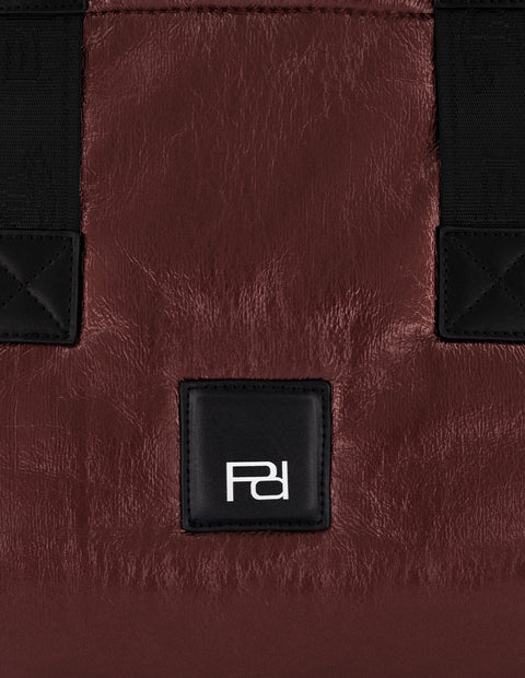 Bolso tote textil color vino para mujer