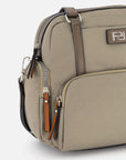 Bolso bowling de nylon color beige para mujer