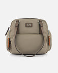 Bolso bowling de nylon color beige para mujer