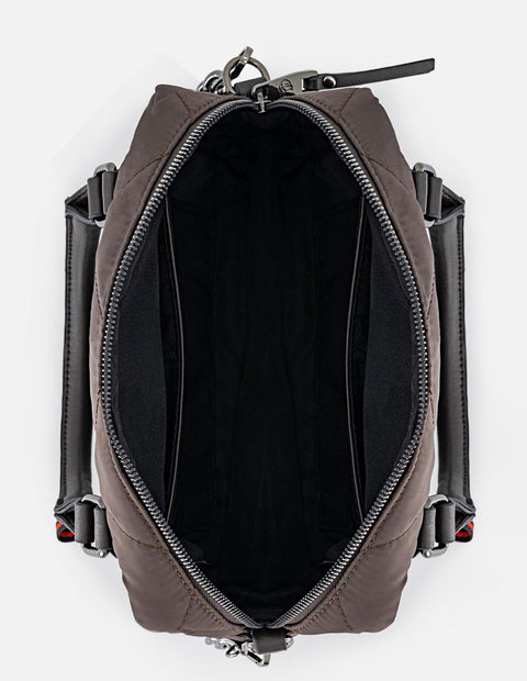 Bolso bowling de nylon color azul para mujer