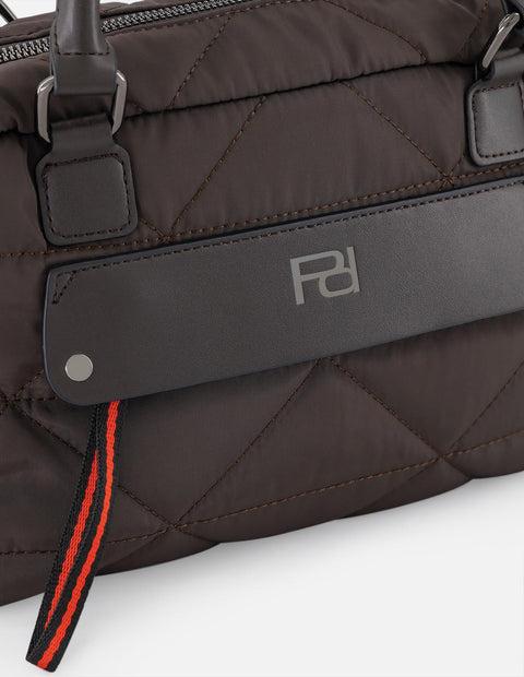 Bolso bowling de nylon color azul para mujer