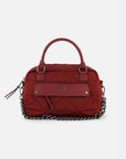 Bolso bowling de nylon color rojo para mujer