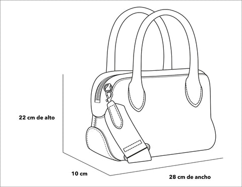 Bolso bowling de nylon color azul para mujer