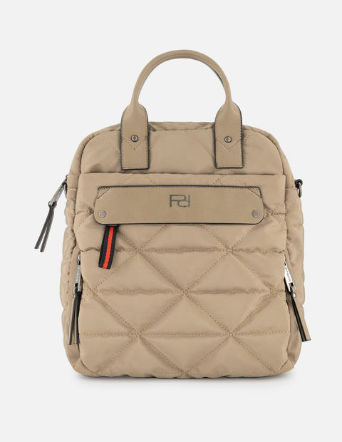 Mochila de nylon color beige para mujer