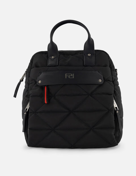 Mocila de nylon color negro para mujer