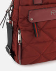 Mochila de nylon color rojo para mujer