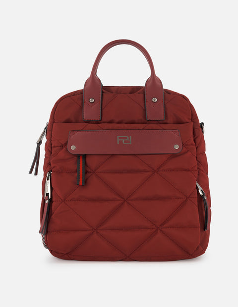 Mochila de nylon color rojo para mujer