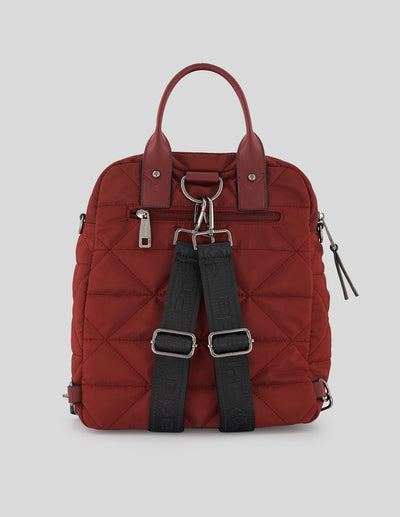 Mochila de nylon color rojo para mujer