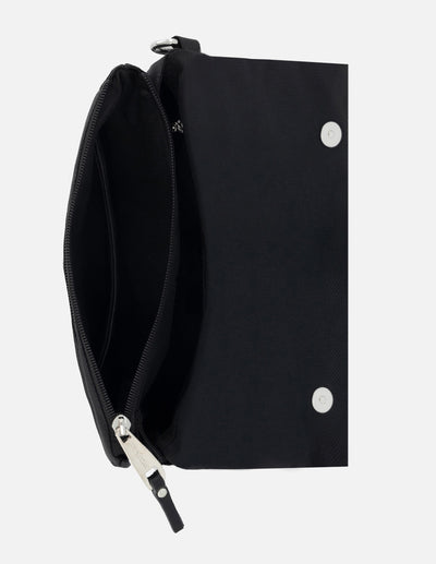 Bolso bandolera color negro de nylon con detalle Pd