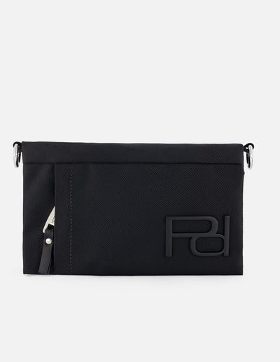 Bolso bandolera color negro de nylon con detalle Pd